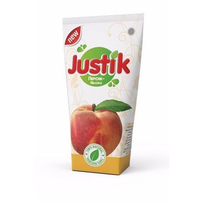 Нектар Персик-яблоко Justik тетра пак 0.2л*20